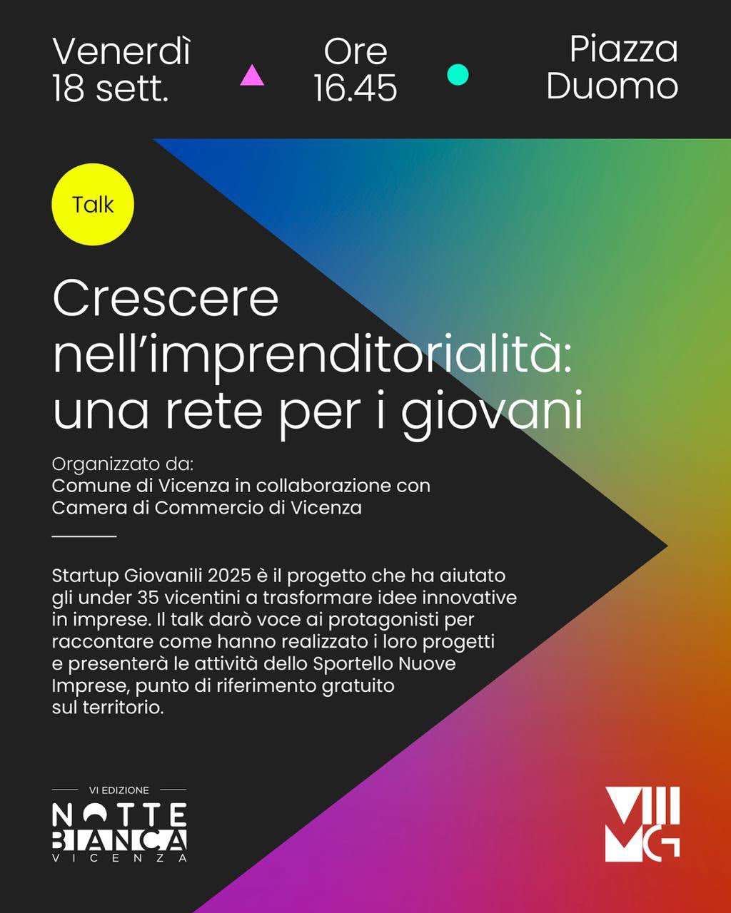 Giovani e impresa: il 18 settembre a Vicenza