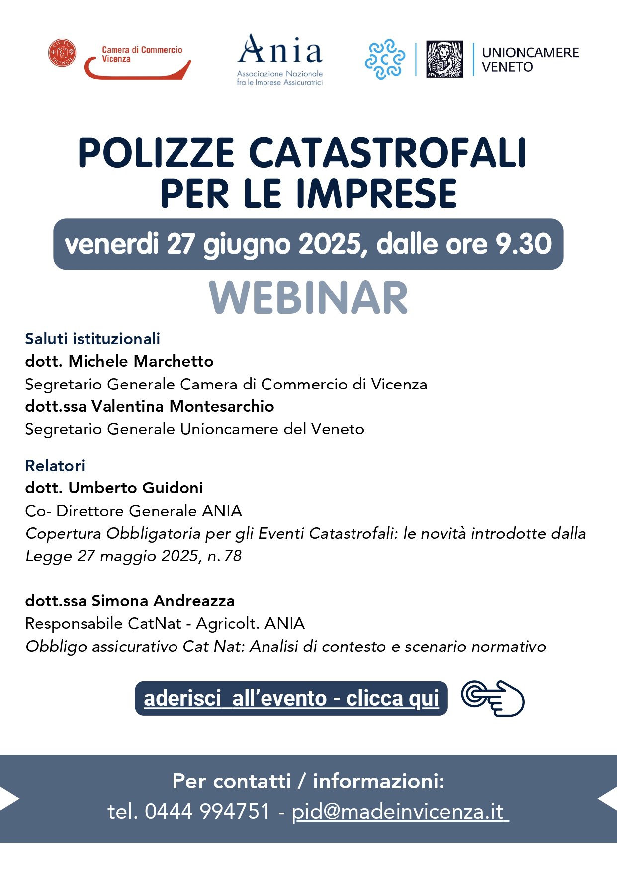 webinar POLIZZE CATASTROFALI PER LE IMPRESE